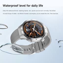 Knobbout 1.53" Stijlvolle Sport Smartwatch – NFC- Kompas, Hoogtemeter, Barometer-Bluetooth Bellen - Draadloos Opladen - hartslag, bloeddruk, zuurstofgehalte (SpO₂) - AI Assistent - medicatie innemen alert - Zwart Leren + Siliconen Band — thumbnail 4