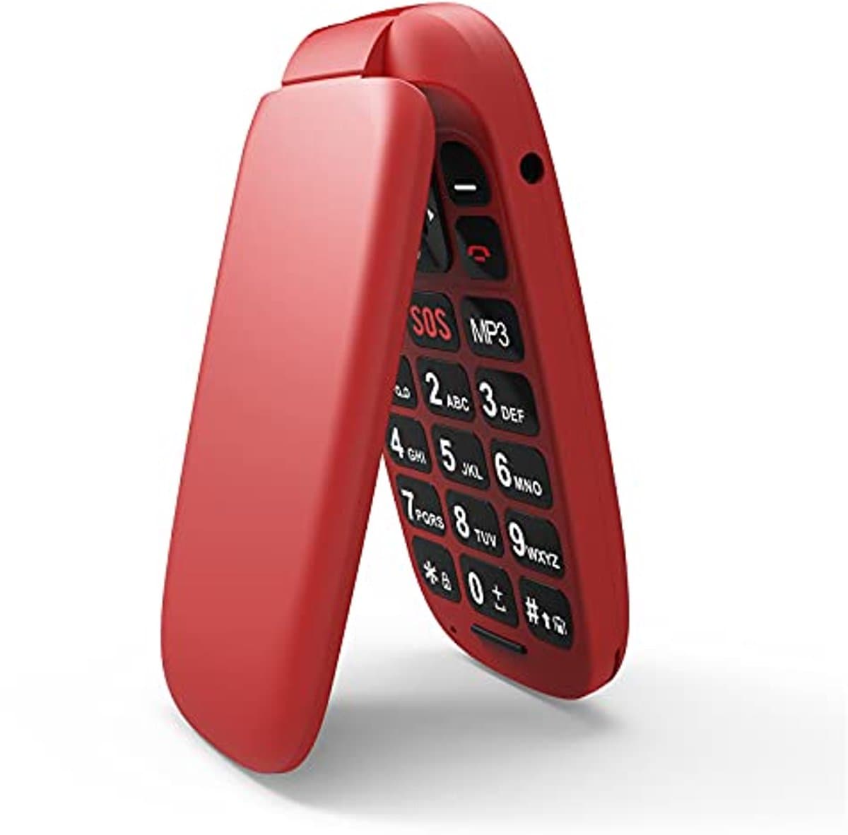 Mobiele Telefoon voor Senioren met Grote Toetsen en Dual SIM - Rood — afbeelding 1