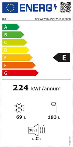 Beko BCHA275K41SN -Inbouw Koel- vriescombinatie — thumbnail 2