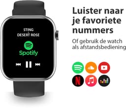 OOQE WATCH PRO 7 - Smartwatch Heren en Dames | Geschikt voor iOS en Android | 10 kleuren | HD | Notificaties | Gezondheidsanalyse | Sportanalyse | GPS Koppeling | Bellen | Muziek/Audio Luisteren | Ergonomisch | Nederlandstalig | Zwart — thumbnail 6