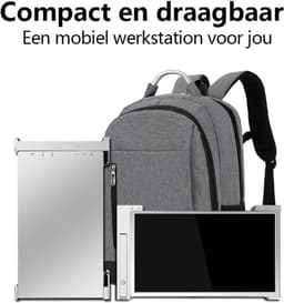 Virello® Portable Monitor Pro 2025 - 2x Full‑HD IPS 15,6″ scherm - Voor Laptops van 15.6" t/m 18.1" - Laptopscherm uitbreider - USB-C/USB-A & HDMI - Inclusief Hoes & Kabels - Zwart - 2 jaar garantie — thumbnail 5
