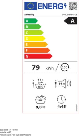 Samsung BESPOKE DV90DB7845GEU3 7000 serie - Wasdroger - QuickDrive - Energielabel A - 9 kg — thumbnail 2