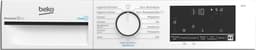Beko B3T41230, Vrijstaand, Voorlader, Warmtepomp, Zwart, Wit, Draaiknop, Touch, Rechts — thumbnail 3