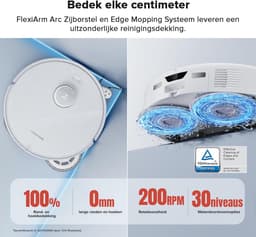 Roborock Qrevo Curv – Robotstofzuiger met dweilfunctie – 18500 Pa zuigkracht – Zelfreinigend dock & AI-navigatie – Dual Anti-Tangle-systeem – AdaptiLift-chassis – 75 ℃ warmwater mopwas – Intelligente vuildetectie & spraakassistent – Wit — thumbnail 7