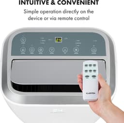 Klarstein Mobiele airconditioner met luchtafvoerslang, 4-in-1 airconditioner met ventilator, luchtontvochtiger & nachtmodus, Kleine & draagbare airconditioner voor thuis & op kantoor, Laag verbruik, 12000 BTU,5 kW voor 56 m² - Afstandsbediening — thumbnail 18