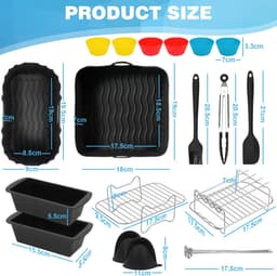 YONO Accessoires Set - geschikt voor Philips Dual Basket Airfryer - 5000 - 3000 series - 18in1 — thumbnail 6