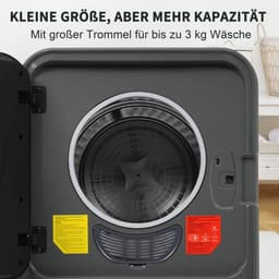 Re-purelife® Compacte Wasdroger met Afvoer voor Kleine Ruimtes - 3 kg Capaciteit (uitbreidbaar tot 4,5 kg) - 5 Programma's - Energieklasse G - Geschikt voor Opbouw of Opstelling - Stille Werking - 49.5*43.5x59.5 cm - Grijs — thumbnail 18
