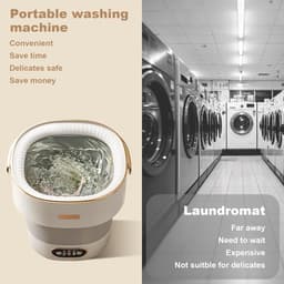 Mini Wasmachine met Centrifuge - Voor Kleine Wasgoed - Meerdere Programma's - — thumbnail 4