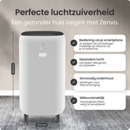 Zenvo Luchtreiniger- 360 m3/u - Werkt tegen huisstofmijt, hooikoorts, allergie, stof - Met HEPA 13 Filter - Air Purifier - Clean Air — thumbnail 4