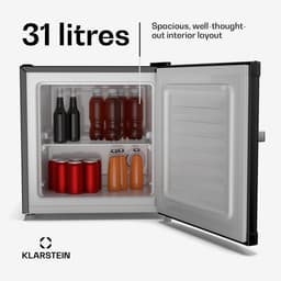 Klarstein Irene retro Mini Vriezer, 31 L, Temperatuurbereik -24 °C tot 10 °C, Energieklasse C, Stil 38 dB, Compact design, Mini Koel-/Vrieskast - Diepvrieskast - 4-Sterren - Verstelbaar - Freezer - Vrieskast Klein — thumbnail 12