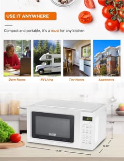 Compacte Magnetron met Kookplaat 700W - Wit — thumbnail 6