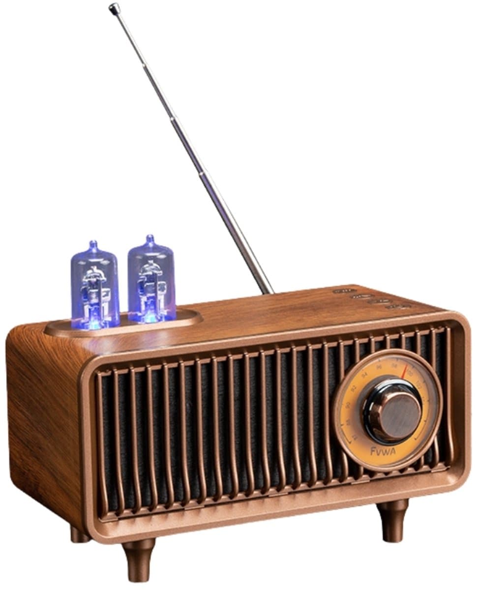 Retro Bluetooth Speaker met FM Radio & RGB Licht – 5W Stereo – Bluetooth 5.4 – TWS Pairing – Retro Tube Design — afbeelding 1