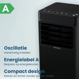 Auronic Mobiele Airco - 9.000 BTU - 3-in-1 - Airconditioning met 2 Raamafdichtingskits - Ventilator - Ontvochtiger - tot 25m² koelen - Zwart — thumbnail 5