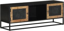 TV-kast 110x30x40 cm, massief ruw mango hout en ijzer — thumbnail 1