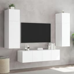 Wandmeubel voor televisie met LED verlichting - 60x35x31 cm - Wit — thumbnail 5