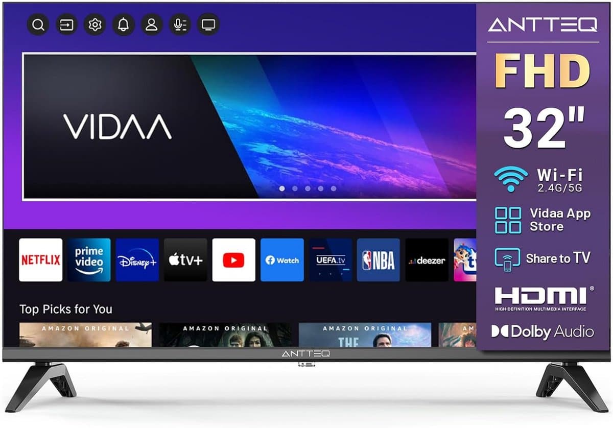 Smart TV 32 Inch Full HD met WiFi en Streaming Apps — afbeelding 1