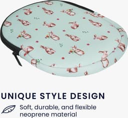kwmobile hoes geschikt voor Sony WH-CH520 / WH-CH510 / MDR-ZX110 - 21,5 x 16 cm - Beschermhoes voor headset in Konijntjes en Bloemen design - Van neopreen - Met print — thumbnail 2