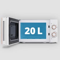 MEDION Magnetron (houtlook, 20 liter, 700 watt, spiegelende deur, 5 vermogensstanden, ontdooifunctie, timer, MD10596) wit — thumbnail 5