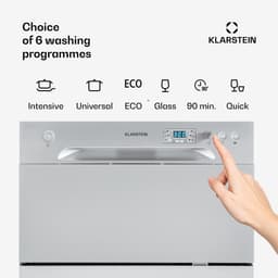 Klarstein Vaatwasser Mini voor 6 Gedecke, Leiser vaatwasser klein met 6 spoelprogramma's, Kleiner Tisch vaatwasser voor Zuhause, kantoor en Camping, vaatwasser Mini met Wasseranschluss - Tafelvaatwasser - 6 Maatgedekken 49 dB 45 cm 1380W — thumbnail 5