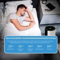 Friskair Luchtreiniger - Air purifier met HEPA Filter - Luchtkwaliteitsindicator - Tegen Allergieën, Huisstofmijt & Fijnstof - 300 m³/h - Slaapstand - Ionisator - Bedienbaar via App — thumbnail 7