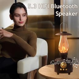 Vintage Petroleum Tafellamp met Bluetooth Luidspreker - Oneindig Dimbaar Oplaadbaar LED Licht voor Slaapkamer - IPX4 Waterdicht Nachtlampje voor Kamperen & Feest - Houtnerf - Woondecoratie Cadeau - 1 Stuk — thumbnail 6