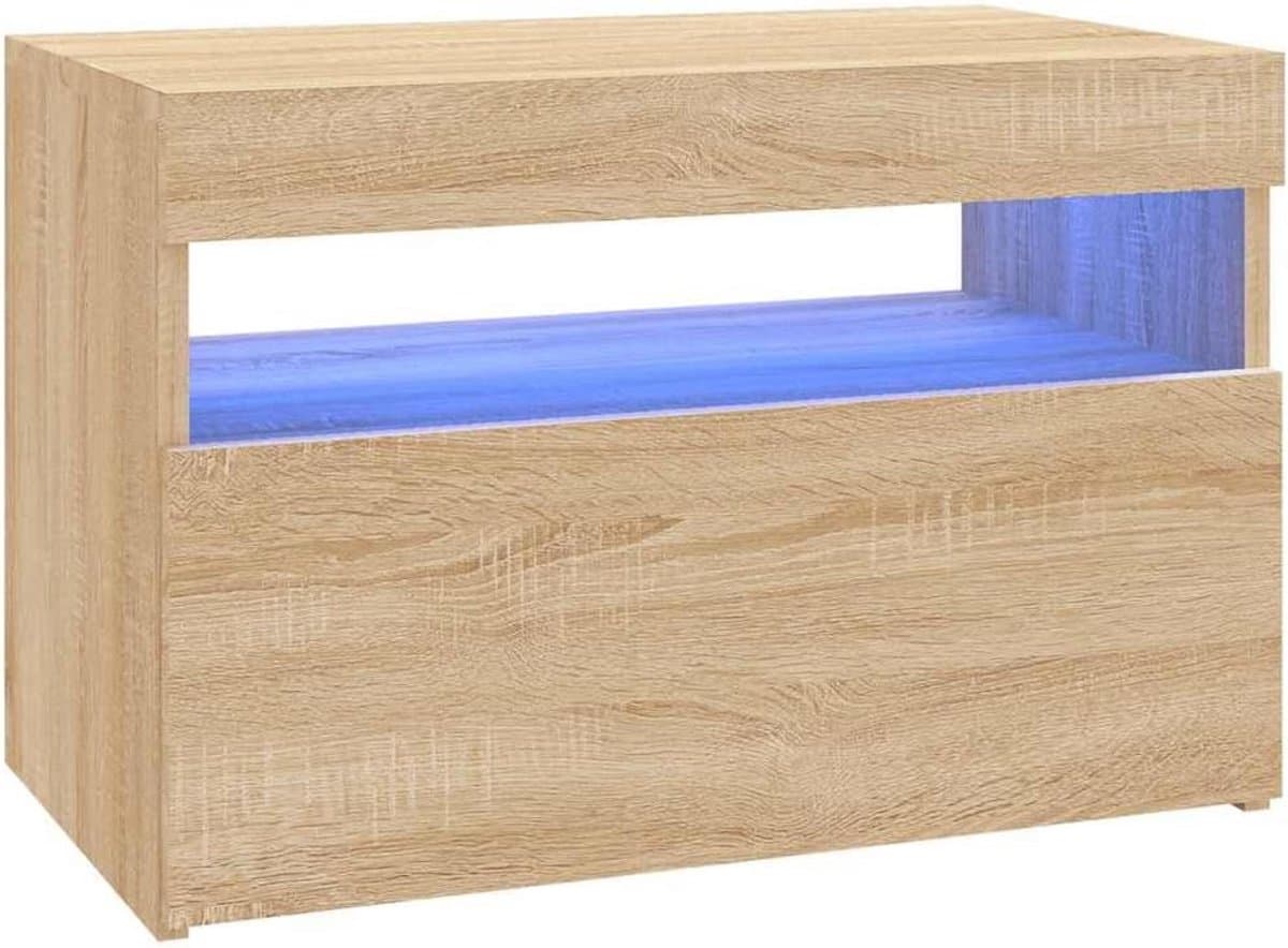 TV-Meubel met LED Verlichting Sonoma Eiken 60x35x40 cm - Stijlvolle Kast voor Multimedia — afbeelding 1
