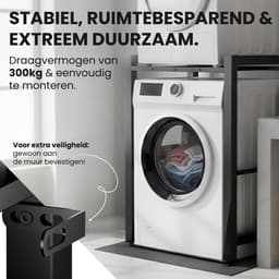 CLP Medina Wasmachinerek - Wasmachine verhoger - Wasmachine Sokkel - Universele Wasmachine Onderstel - Voor 2 huishoudelijke apparaten zwart — thumbnail 3