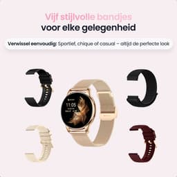 Siltcon® Auréa Smartwatch Dames - Horloge Dames - Stappenteller Horloge Dames - Hartslagmeter - Slaapmonitor - Saturatiemeter - Geschikt voor iOS/Android - AMOLED - RVS - Elke pols - Incl. 5 Bandjes — thumbnail 9