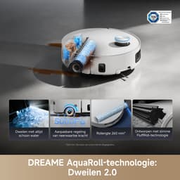 Aqua10 Ultra Roller Complete White - Robotstofzuiger met dweilfunctie – 30.000Pa Zuigkracht – AquaRoll™ & ThermoHub™ 100°C zelfreiniging – Tapijtveilig & slim Omnesight™ 2.0 navigatie – Voor harde vloeren & drempels — thumbnail 7