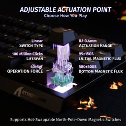 Attack Shark X68 HE – Rapid Trigger Magnetic Gaming Keyboard (0,01mm • 8000Hz • RGB • 66 toetsen) — thumbnail 5
