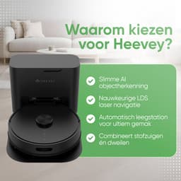 Heevey Robotstofzuiger met dweilfunctie - Automatisch leegstation - Vacuum cleaner - Dweilrobot - Huisdieren - 7000PA zuigkracht - LDS lasernavigatie - Dweilrobot - 2 extra stofzuigerzakken - Met app — thumbnail 7