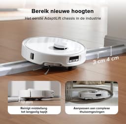 Roborock Qrevo Curv – Robotstofzuiger met dweilfunctie – 18500 Pa zuigkracht – Zelfreinigend dock & AI-navigatie – Dual Anti-Tangle-systeem – AdaptiLift-chassis – 75 ℃ warmwater mopwas – Intelligente vuildetectie & spraakassistent – Wit — thumbnail 6