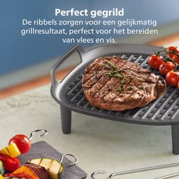 Philips Grill Set Airfryer Accessoire - HD9946/00 - Geschikt voor Philips - Grillplaat met 5 spiesen — thumbnail 9