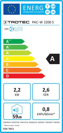 TROTEC Smarte monoblock airco voor muurbevestiging  - zonder buitenunit PAC-W 2200 S — thumbnail 12