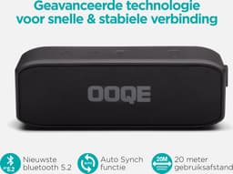 OOQE PRO S9 - Bluetooth Speaker - Draadloos - Ingebouwde Basradiator - Zuivere Bas - 20 uur Batterijduur - Microfoon - Handsfree Bellen - Stootbestendig - Waterbestendig - Geschikt Voor Binnen en Buitengebruik – Zwart — thumbnail 12