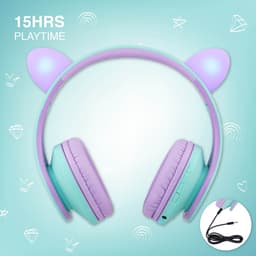 PowerLocus P2 draadloze Over-Ear Koptelefoon Inklapbaar koptelefoon voor kinderen - veilig volume van 85 dB - Bluetooth Hoofdtelefoon - Met microfoon — thumbnail 9