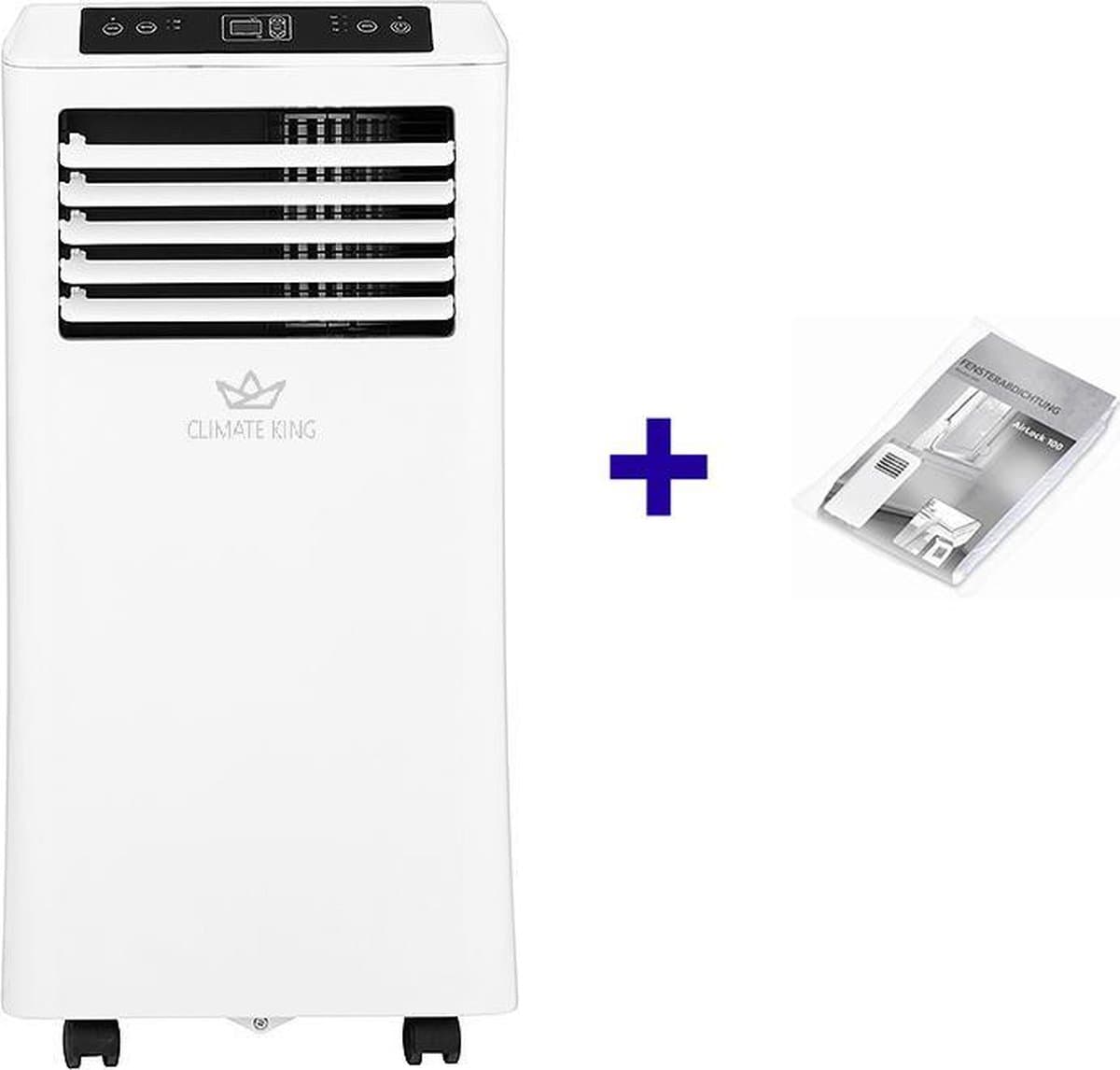 9000 BTU [2,6KW] | koelen & verwarmen Mobiele airco | Climate King A011C2 + Airlock | Portable, Carrier, mobile airconditioner | Beste keus — afbeelding 1