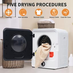 Sweiko Geventileerde Droger - Roestvrij staal - Capaciteit 3 kg - 830 W - 5 programma-instellingen - Wandmontage mogelijk [Energie-efficiëntieklasse G] — thumbnail 9