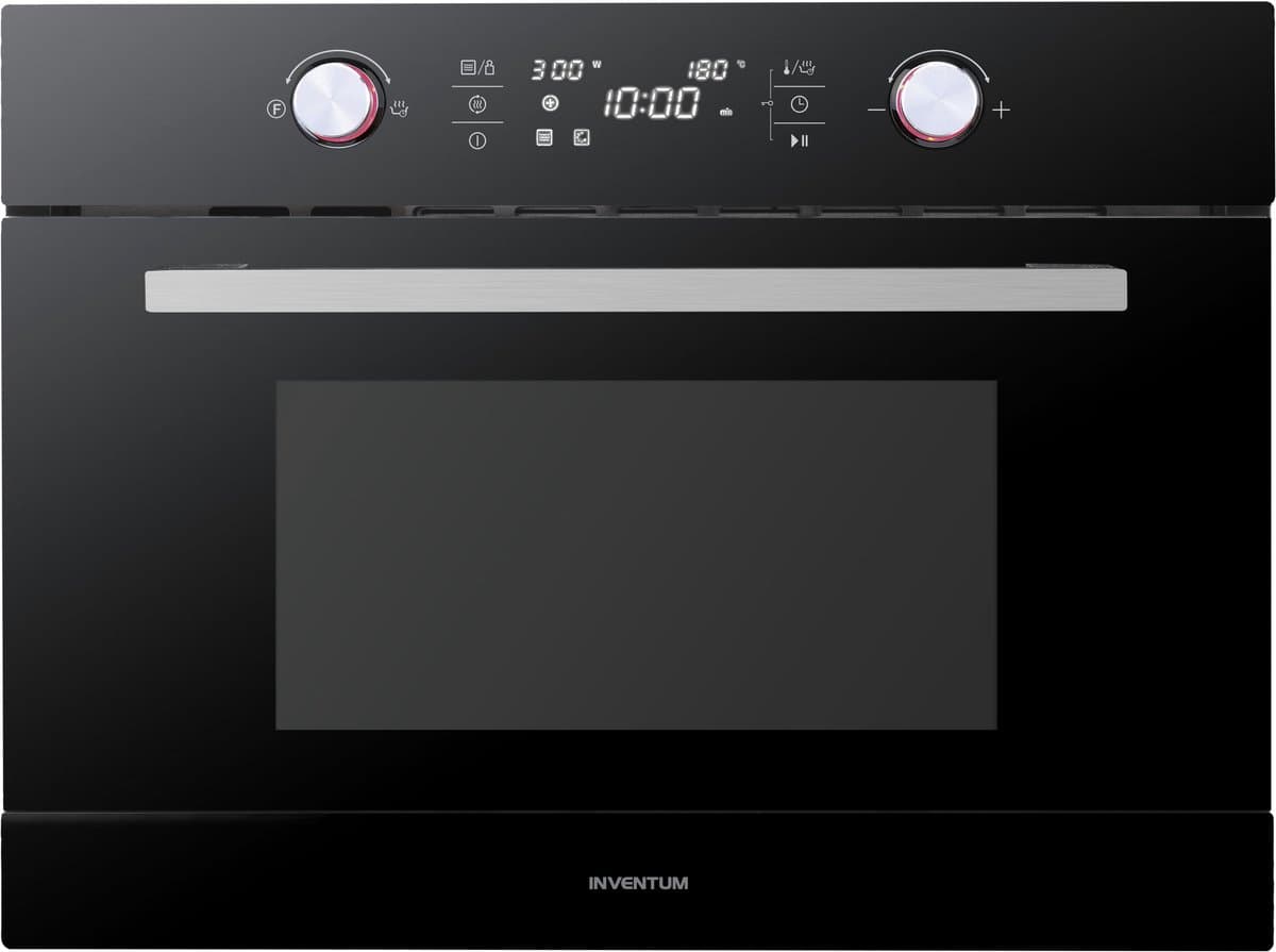 Inventum IMC6044GK - Inbouw combi-oven - Hetelucht - Magnetron - Grill - 44 liter - 45 cm hoog - Tot 230 graden - Zwart/RVS — afbeelding 1