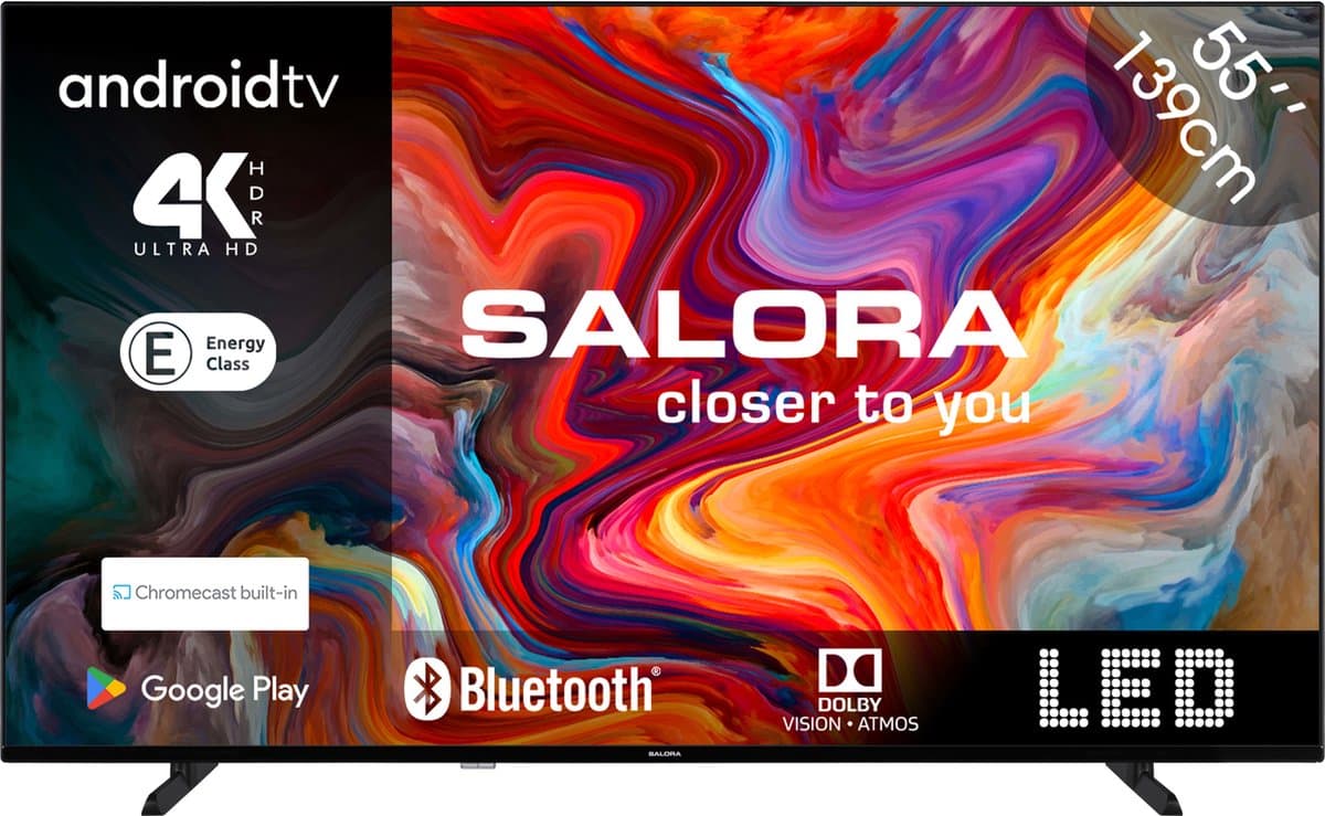 Salora SMART55TV - Smart tv 55 inch - 4K UHD - Smart TV - Televisie - 55 inch smart tv - Tv - 2025 model — afbeelding 1