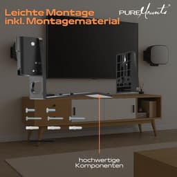 Luidsprekerhouder voor Sonos Era 300 - Wandhouder met Kabelmanagement, Draaibaar tot +/-45°, 3kg Draagkracht, Zwart — thumbnail 4