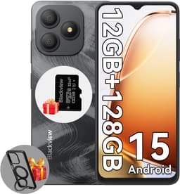 Blackview WAVE 9C Smartphone - 4G Dual SIM - 12 RAM 128GB ROM - Octa Core - 6.56 inch - Android 15 - 32GB TF kaart - Ringhouder Telefoonhoesje - Zwart — thumbnail 1