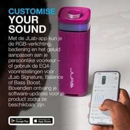 JLab Jbuds Bluetooth Speaker Draadloos - Draagbare Muziekbox - 12 uur Batterijduur - 30 Watt - Bass Boost - IPX6 Waterproof - Multipairing - Instelbare Party Lights - App Equalizer - Roze — thumbnail 9