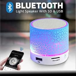Draagbare mini-Bluetooth-luidspreker, RGB-kleurverlichting, IPX5-waterbestendig, tot 12 uur afspeeltijd, Bluetooth-luidspreker met USB-ondersteuning, Geschikt voor buiten, binnen, op reis, op het strand en op de camping, wit. — thumbnail 1