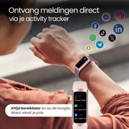 Siltcon® Vitéa Activity Tracker – Stappenteller Horloge - Hartslagmeter – Bloeddrukmeter - Slaapmonitor - Saturatiemeter – Sporthorloge – Smartwatch Dames, Heren & Kinderen - Geschikt voor iOS/Android - RVS - Elke pols - Incl. 2 Bandjes — thumbnail 3