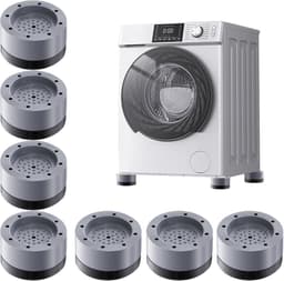 Wasmachine dempers - 8 stuks - Wasmachine Verhoger - Stapelbaar - demper Pads - Antislipmatjes - Wasdroger Verhoger - Geluidsdemper Wasmachine - geschikt voor wasmachine en wasdroger — thumbnail 1