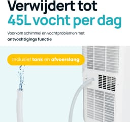 MOA Mobiele Airco - 9.000 BTU - 3-in-1 - Met Afstandbediening - Tot 30m² - Airconditioner met Ontvochtigingsfunctie - Raamafdichtingskit - Wit — thumbnail 6