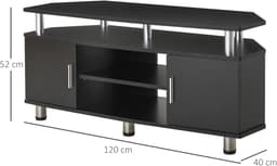 Moderne Tv-bank met Multi-opslag en Gelaagd Ontwerp - 120x40x52cm Zwart Chroom — thumbnail 7