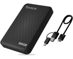 Toveca Externe harde schijf 500 GB - USB 3.0 Harde schijf extern - HDD