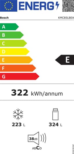 Bosch KMC85LBEA Serie 4 - Amerikaanse koelkast - Vrijstaand - 547 l - E label - Zwart - 38 dB - No Frost — thumbnail 2